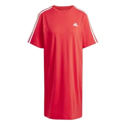 Abbildung von adidas Sportswear Essentials 3 Stripes Single Boyfriend TEE Dress Jerseykleid, Damen, Größe: Small, Better scarlet