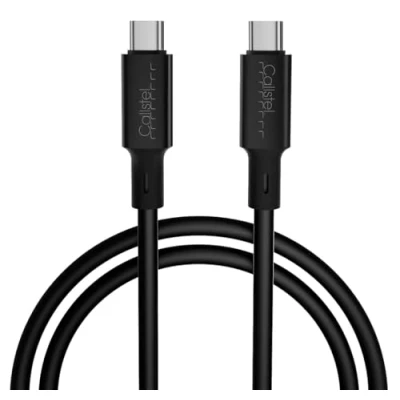 Abbildung von Callstel USB C Kabel: Ultraflexibles Silikon Lade /Datenkabel C/ C, 100W PD, 1m, schwarz (USB Daten und Ladekabel, Schnellladekabel Apple iPhone)