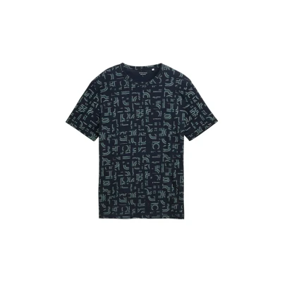 Abbildung von TOM Tailor MIT Alloverprint Tshirt print, Herren, Größe: 3XL, Navy irregular design