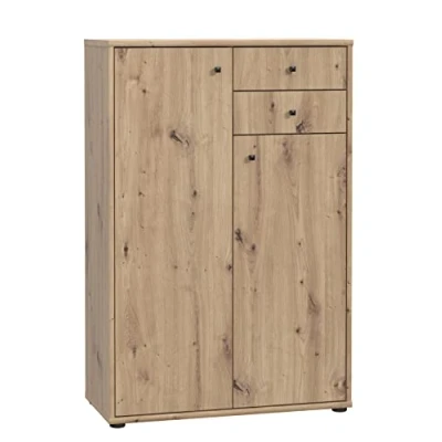 Abbildung von FORTE TEMPRA 2 Kommode mit Türen und Schubladen, Holzwerkstoff, Artisan Eiche Dekor, (B x H T) 73,7 111,1 34,8 cm
