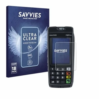 Abbildung von Savvies 18 Stück Schutzfolie für ingenico Desk/5000 Displayschutz Folie Ultra Transparent