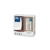 Abbildung von Tork 478145 Linstyle Premium Dinnerservietten Weiß 1/8 Falz / Papierservietten stoffähnlich und saugfähig 1 lagig Qualität 12 x 50 (600) Airlaid Servietten 39 40 cm (B L)