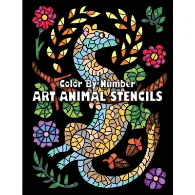Abbildung von ART ANIMAL STENCILS Color By Number: Activity Coloring Book for Adults Relaxation and Stress Relief