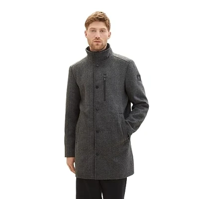 Abbildung von TOM Tailor IN Optik Klassischer Mantel, Herren, Größe: 3XL, Dark grey black herringbone