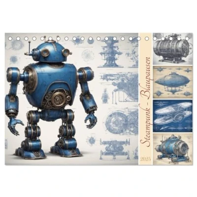 Abbildung von Steampunk Blaupausen (Tischkalender 2025 DIN A5 quer), CALVENDO Monatskalender