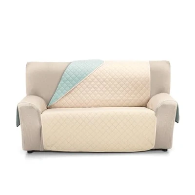 Abbildung von Martina Home Sofaüberwurf gepolstert, wendbar, Bernstein, 3 Sitzer, XL, Beige/Aquamarin