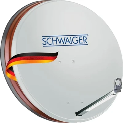 Abbildung von SCHWAIGER 180 Satellitenschüssel SAT Antenne Satelliten Anlage Offset LNB Tragarm Masthalterung Schüssel Stahl 75 x 85 cm weiß