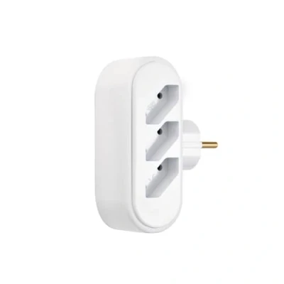 Abbildung von 6 fach euro Multistecker Adapterstecker Schutzkontakt KINDERSCHUTZ Verteiler Mehrfachstecker (6 Adapter Weiss)