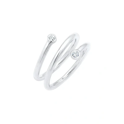 Abbildung von Elli Ring Damen Wickelring Geo mit Kristallen in 925 Sterling Silber