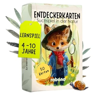 Abbildung von 50 Entdeckerkarten für Kinder Outdoor Schatzsuche und Natur entdecken I Spannendes Suchspiel Lernspiel &amp; Geschenk Mädchen Junge Spiele ab 4, 5, 6, 7, 8 Jahre