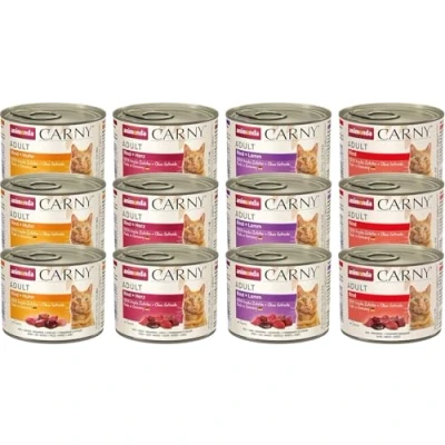 Abbildung von Carny Katzen Nassfutter Mix Herzhafte Variation (12 x 200g), ohne Getreide und Zucker für ausgewachsene von animonda mit frischen fleischlichen Zutaten