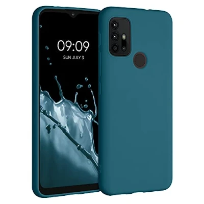 Abbildung von kwmobile Hülle kompatibel mit Motorola Moto G30 / G20 G10 weiches TPU Silikon Case Cover geeignet für kabelloses Laden Petrol