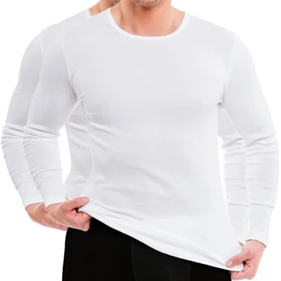 Abbildung von HERMKO Unterziehshirt 3640 2er Pack Herren langarm Shirt Longsleeve aus 100% Bio Baumwolle