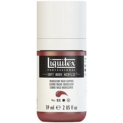 Abbildung von Liquitex 1959230 Professional Acrylfarbe Soft Body Künstlerfarbe in cremiger deckender Konsistenz, hohe Pigmentierung, lichtecht &amp; alterungsbeständig, 59ml Flasche Irisierendes Sattes Kupfer