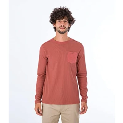 Abbildung von Hurley Herren Felton Thermal Crew Ls T Shirt, Zion Rost, L