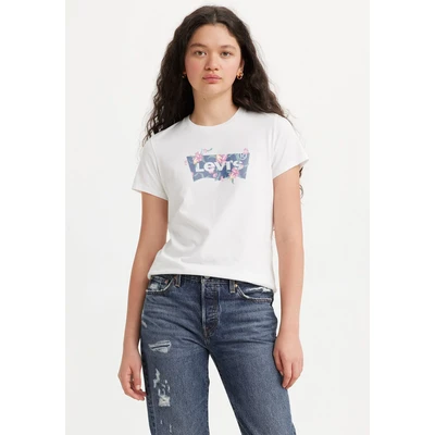 Abbildung von Levi&#039;s THE Perfect TEE Tshirt print, Damen, Größe: Large, Bright white