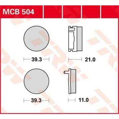 Abbildung von Bremsbelagsatz TRW MCB504
