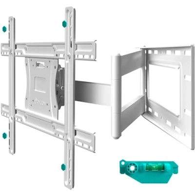 Abbildung von ONKRON TV Wandhalterung 40 75 Zoll, bis 68,2 kg, VESA 100x100 600x400 mm Wandhalterung, (bis 75,00 schwenkbar, neigbar, ausziehbar, Weiß)