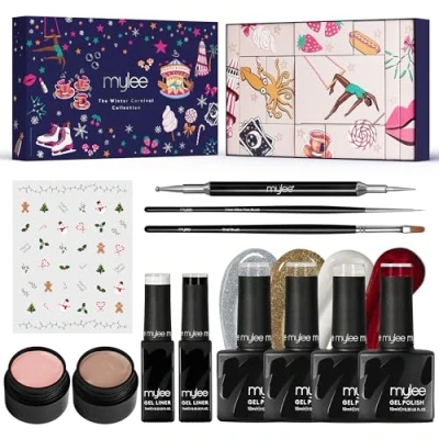 Abbildung von Mylee Winter Carnival Collection, Gellackfarben + Zubehör, Maniküre, Pediküre UV/LED Lack für Professionellen Gebrauch im Salon und zu Hause [Weihnachten 2023] Lang Anhaltend Einfach Aufzutragen