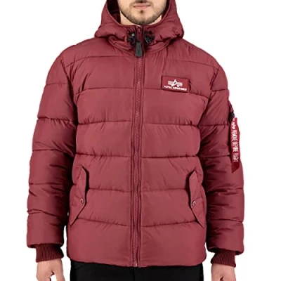Abbildung von Alpha Industries Puffer Winterjacke, Herren, Größe: Large, Burgundy