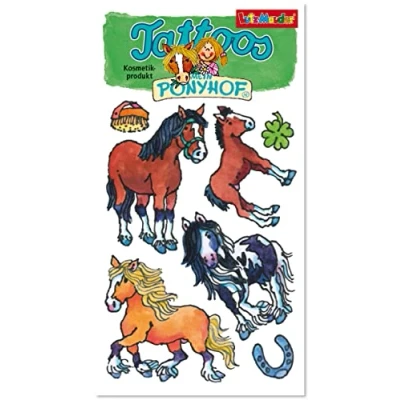 Abbildung von 7 Tattoos * Mein Ponyhof als Geschenk und Mitgebsel 44754 Kinder Kindertattoo Tattoo Kindergeburtstag Geburtstag Mädchen Pony Pferde