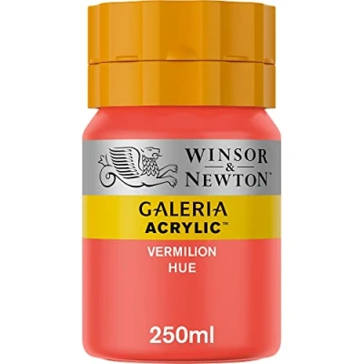 Abbildung von Winsor &amp; Newton 2137682 Galeria Acrylfarbe, hohe Pigmentierung, lichtecht, alterungsbeständig, cremige Konsistenz, 250ml Topf Zinnober