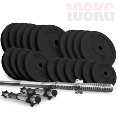 Abbildung von Physionics Langhantel Hantelset 38/58/78/108 kg Set, (165cm, Ø30 mm, bis 500kg), (Set)