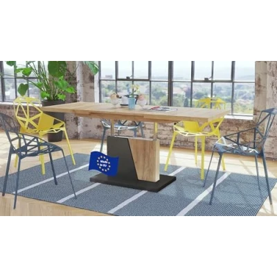 Abbildung von Mazzoni Design Couchtisch Tisch Grand Noir Eiche Gold Craft/Anthrazit matt stufenlos höhenverstellbar ausziehbar 120 bis 180cm Esstisch