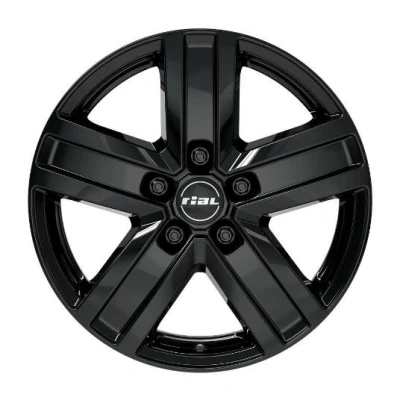 Abbildung von RIAL 5 loch 17Zoll 120mm Alufelge Transporter hyper silber schwarz Horn poliert TP70755V12 6 Felge