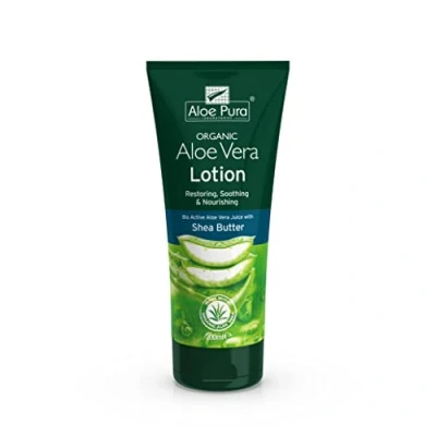 Abbildung von Aloe Pura Vera Lotion, natürlich, vegetarisch, tierversuchsfrei, paraben &amp; SLS frei, beruhigend, feuchtigkeitsspendend, 200ml