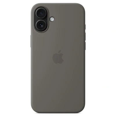 Abbildung von Apple iPhone 16 Plus Hülle MagSafe Silikon Original Soft Case/Backcover Handyhülle Grau