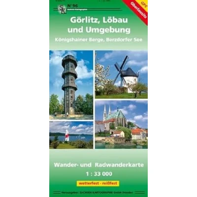 Abbildung von Görlitz, Löbau und Umgebung Königshainer Berge, Berzdorfer See: Wander Radwanderkarte 1:33 000 GPS fähig, wetterfest, reißfest