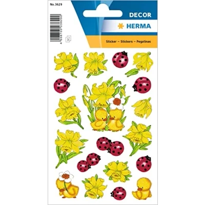 Abbildung von 10 x HERMA Schmucketikett Decor Papier Osterglocken 3 Blatt