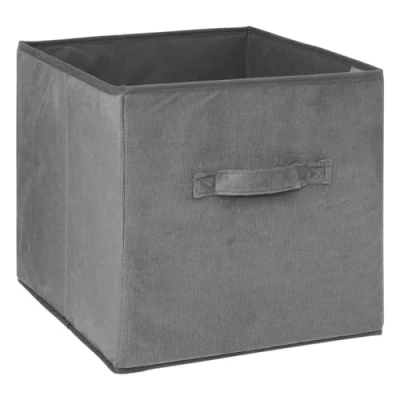 Abbildung von 5five korb velours 31x31cm &quot;mix n modul&quot; anthrazitgrau