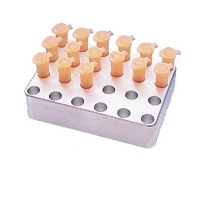 Abbildung von neoLab Aluminiumblock MTP Form, 4 x 6 Loch für 2.2mL, Silber, 115mm 80mm 30mm