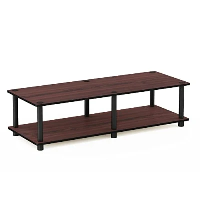 Abbildung von Furinno Just No Tools Breitbild TV Ständer, Regal, Dunkle Kirsche / Schwarz, 104.9 (Breite) x 27.7 (Höhe) 39.6 (Tiefe) cm