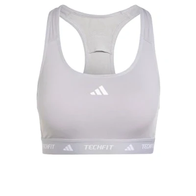Abbildung von adidas Performance Powerreact Techfit Sportbh mit mittlerer Stützkraft, Damen, Größe: XXSxC D, Glory grey