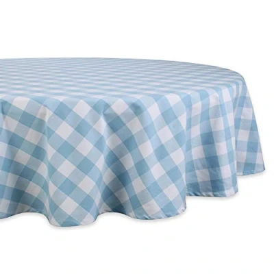 Abbildung von DII Buffalo Check Collection Classic Tischdecke, rund, 178 cm, Hellblau/Weiß