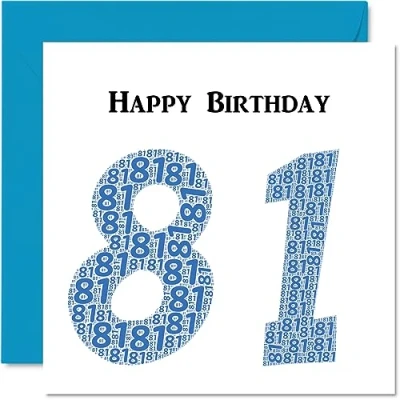 Abbildung von Lustige Geburtstagskarte zum 81. Geburtstag für Männer Shapecloud Happy Birthday Karte Vater, Mutter, Großvater, Oma, Onkel, Tante, 145 mm x Grußkarten,