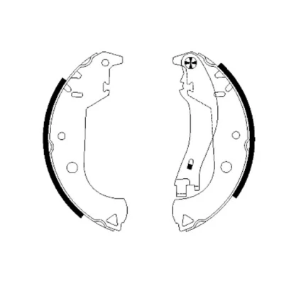 Abbildung von TEXTAR 91059900 Bremsbacken 228 42 mit Handbremshebel ohne Zubehör FIAT: Doblo I Kombi, Cargo, Strada Pickup