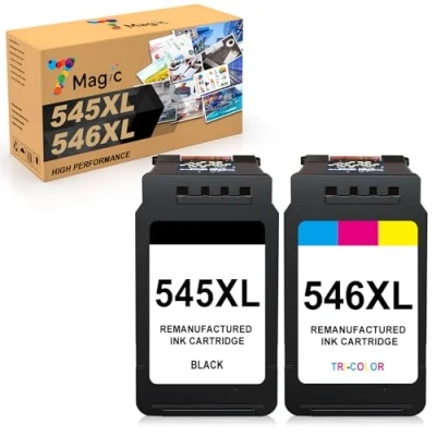Abbildung von 7Magic PG 545XL CL 546XL Ersatz für Canon Druckerpatronen 545 546 XL Multipack Kompatible Pixma TS3450 TS3451 TS3350 TS3351 TS3150 TR4550 TR4650 MG3050 MX495 MG2550s (Schwarz, Farbe)