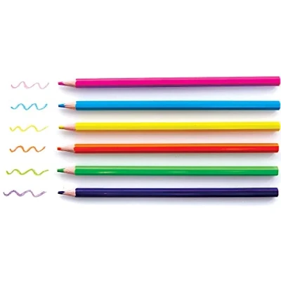 Abbildung von Baker Ross FC847 Neonfarbige Buntstifte 2er Pack, 12 Stifte pro Malutensilien für Kinder