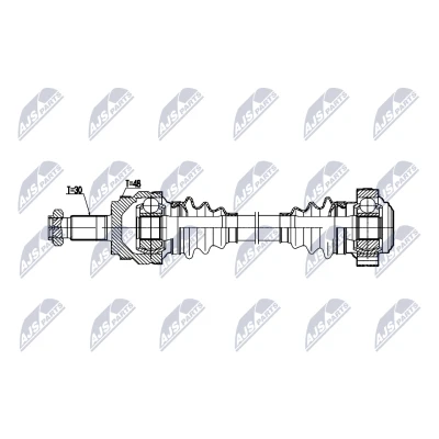 Abbildung von NTY NPW BM 205 Antriebswelle Hinterachse rechts 684mm Schaltgetriebe, Automatikgetriebe BMW: X3