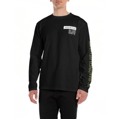 Abbildung von Replay Langarmshirt, Herren, Größe: Medium, Black
