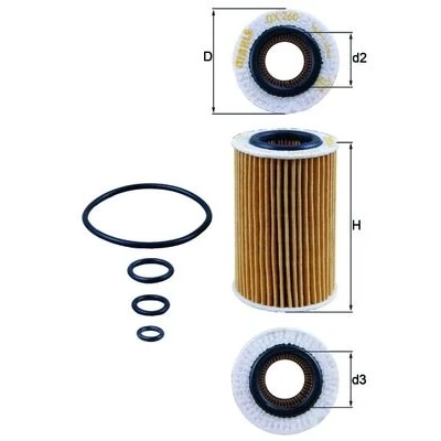 Abbildung von MAHLE ORIGINAL OX 260D Ölfilter Filtereinsatz AUDI: Q3, MERCEDES BENZ: SLK, VOLKSWAGEN: Crafter 30 35 Bus