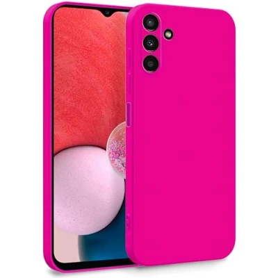 Abbildung von MyGadget Hülle für Samsung Galaxy A13 5G A04s Zweilagige Handyhülle mit Kameraschutz Cover Innenfutter &amp; Silikon außen Magenta Rot