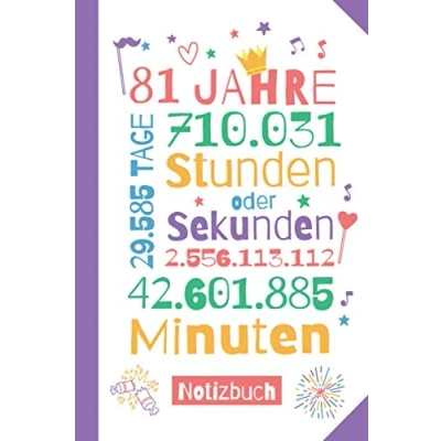 Abbildung von 81 Jahre Notizbuch: Geschenk zum 81.Geburtstag für Mann oder Frau Party Geburtstagsgeschenk Persönlich signieren und verschenken