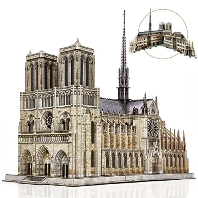 Abbildung von CubicFun 3D Puzzle Frankreich Notre Dame de Paris (Große) Architekturmodellbausätze Gotische Kirche Modellbau Geschenk für Erwachsene, 293 Stück