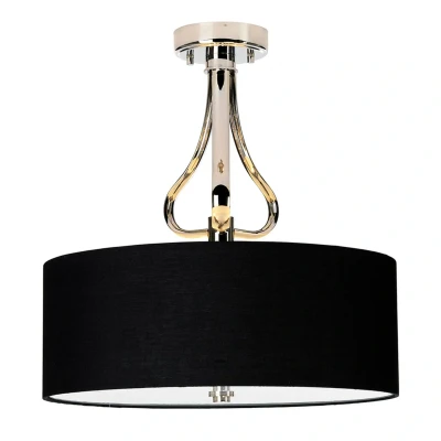 Abbildung von Elstead Lighting BATH Falmouth SF PC Deckenleuchte 3xG9 Chrom poliert, schwarz H:42,5cm L:40cm B:40cm IP44 3000K