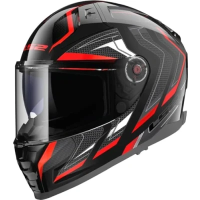 Abbildung von LS2, Integraler Motorradhelm VECTOR II ALIZER Gloss Black Red, S